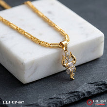 Trishul Flute Pendant With Biscuit Design Chain For Men CP -007