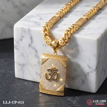 1 Gram Gold Om Attention-getting Design Gold Plated Chain Pendant For Men PD -013