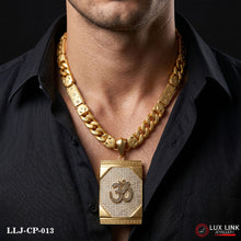 1 Gram Gold Om Attention-getting Design Gold Plated Chain Pendant For Men PD -013