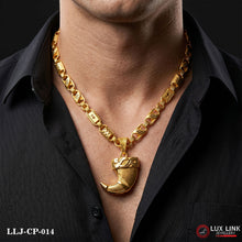 1 Gram Gold Lion Nail Glittering Design Gold Plated Chain Pendant For Men CP -014