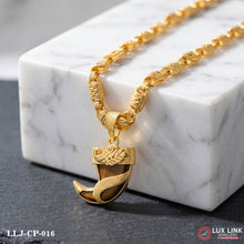 1 Gram Gold Plated Lion Nail Latest Leave  Design Chain Pendant Combo For Men PD -016