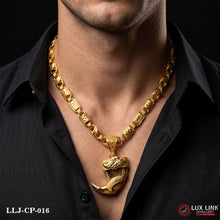 1 Gram Gold Plated Lion Nail Latest Leave  Design Chain Pendant Combo For Men PD -016