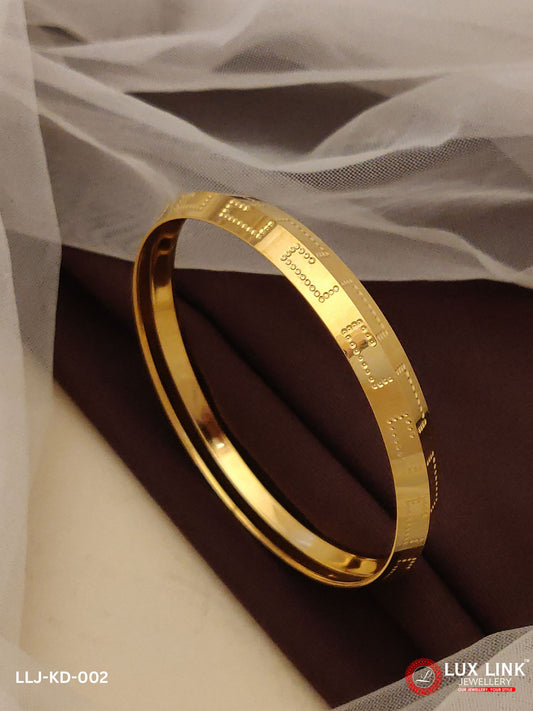 Casual Design Premium-Grade Quality HGB Gold Plated Golden Color Kada for Men -KD-002