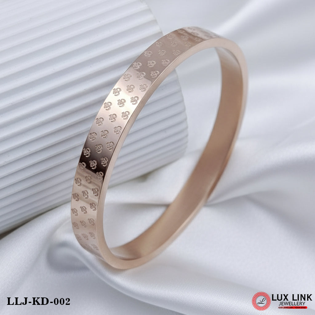 Om Streamlined Design Superior Quality Rose Gold Kada - KD - 002