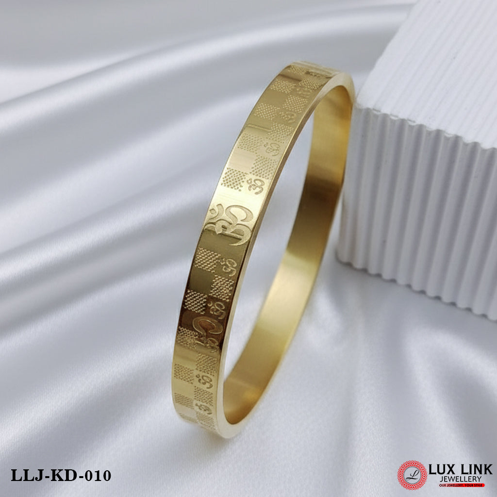 Om Exceptional Design High-Quality Golden Kada for Men - KD - 010