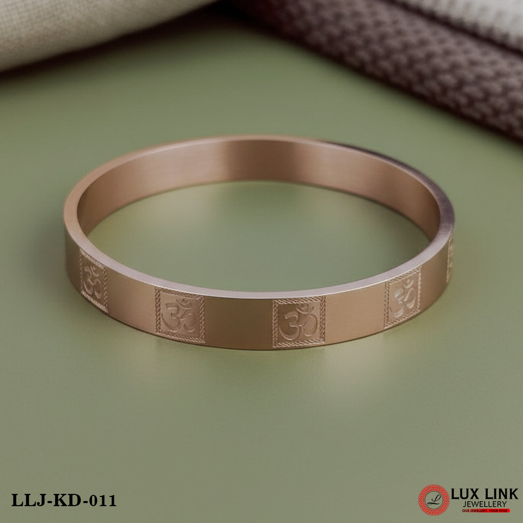 Beautiful Om Design Premium-Grade Quality Rose Gold Color Kada - KD - 011