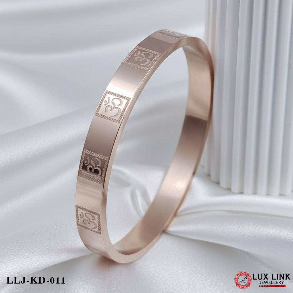 Beautiful Om Design Premium-Grade Quality Rose Gold Color Kada - KD - 011