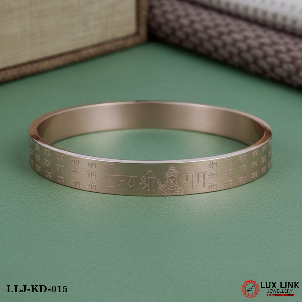 Jay Shree Ram Finely Detailed Design Superior Quality Rose Gold Kada - KD - 015