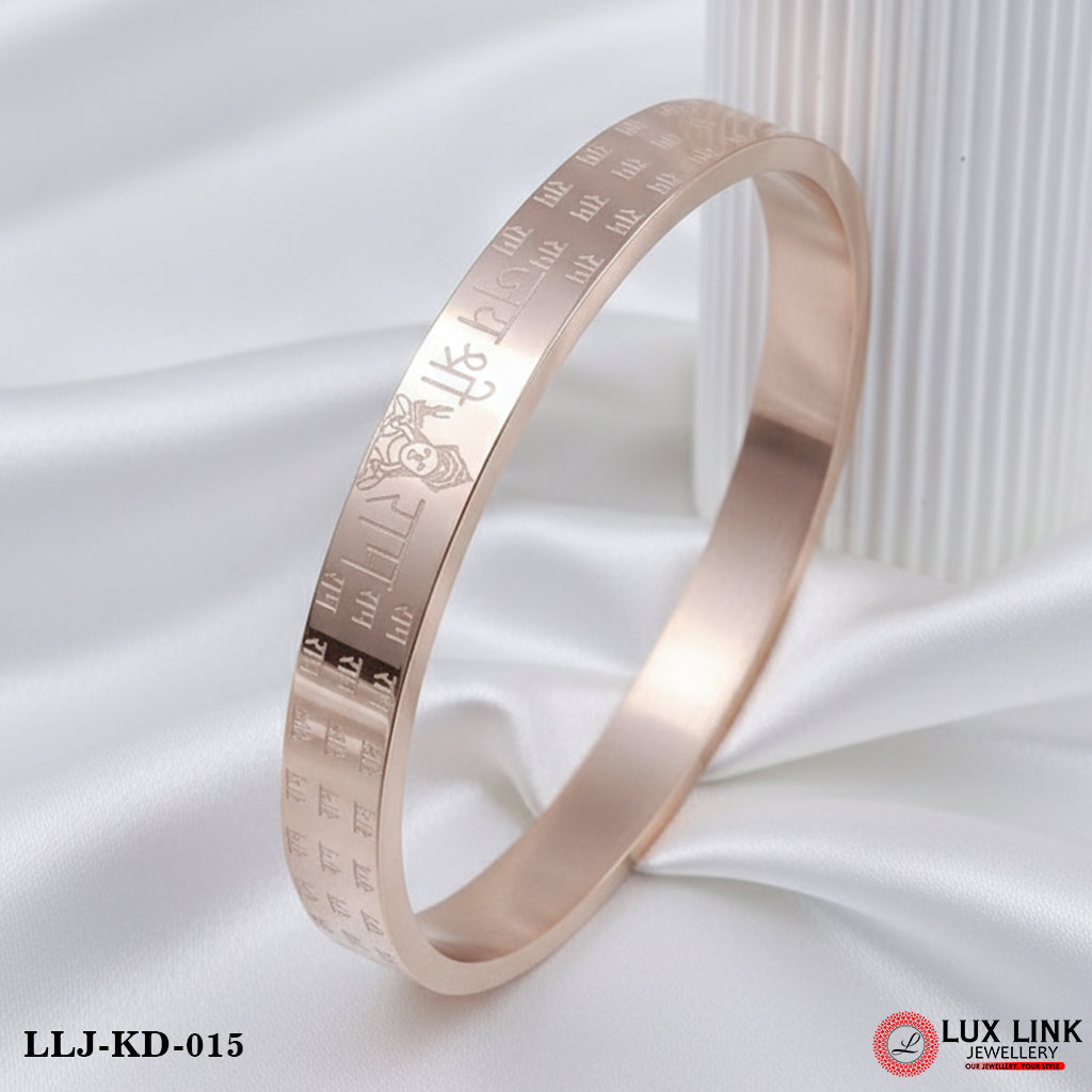 Jay Shree Ram Finely Detailed Design Superior Quality Rose Gold Kada - KD - 015