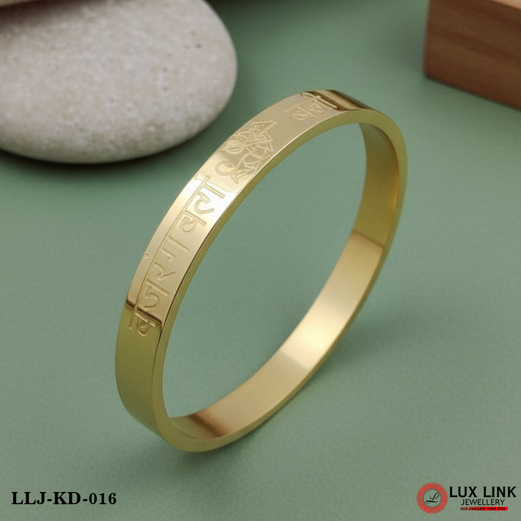 Bajrang Bali - Beautiful Design Premium-Grade Quality Golden Color Kada - KD - 016