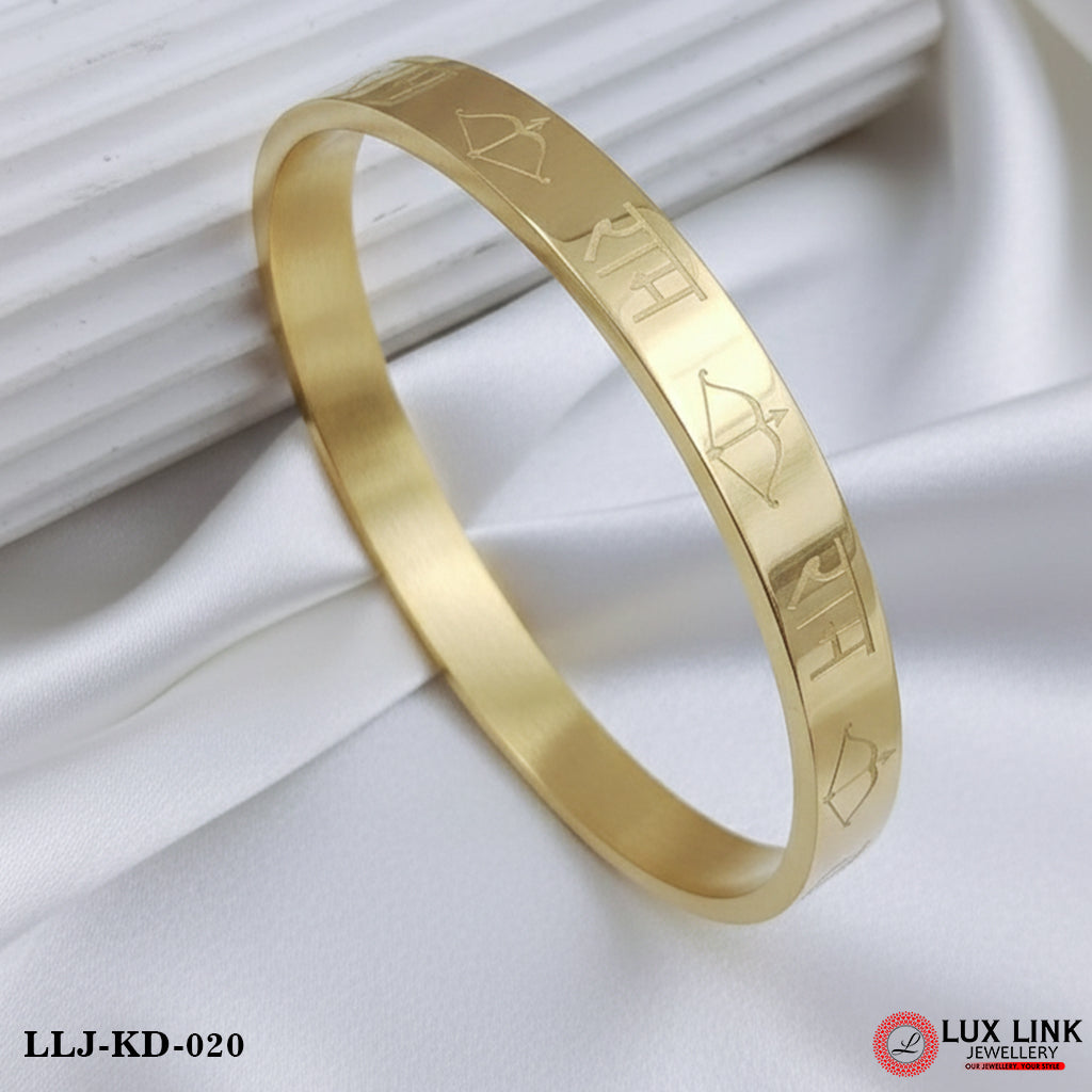 Unique Design Premium-grade Quality Golden Kada For Men - KD - 020