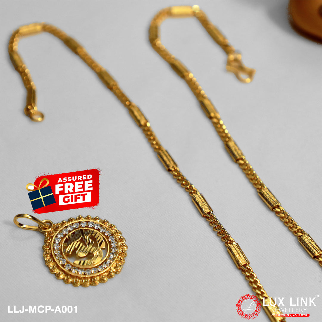 Linked Excellent Design Gold Plated Nawabi Chain for Men -MCP-A001