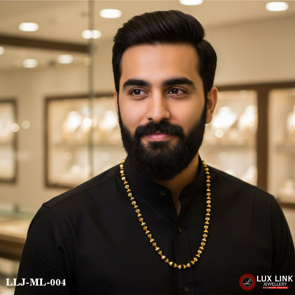 Superior Quality Gorgeous Design Gold Plated Rudraksha Mala for Men - ML - 004