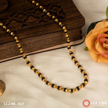 Black Stunning Design Superior Quality Gold Plated Mala for Men - ML - 007
