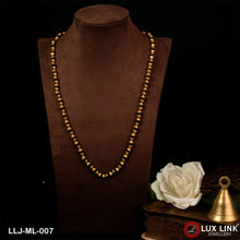 Black Stunning Design Superior Quality Gold Plated Mala for Men - ML - 007