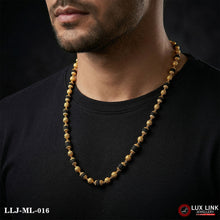 Gold Plated Black Rudraksha Mala For Men ML -016