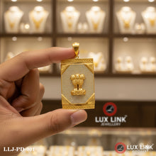 Big Mudra Diamond Pendant Premium-Grade Quality Gold Plated for Men - PD - 001