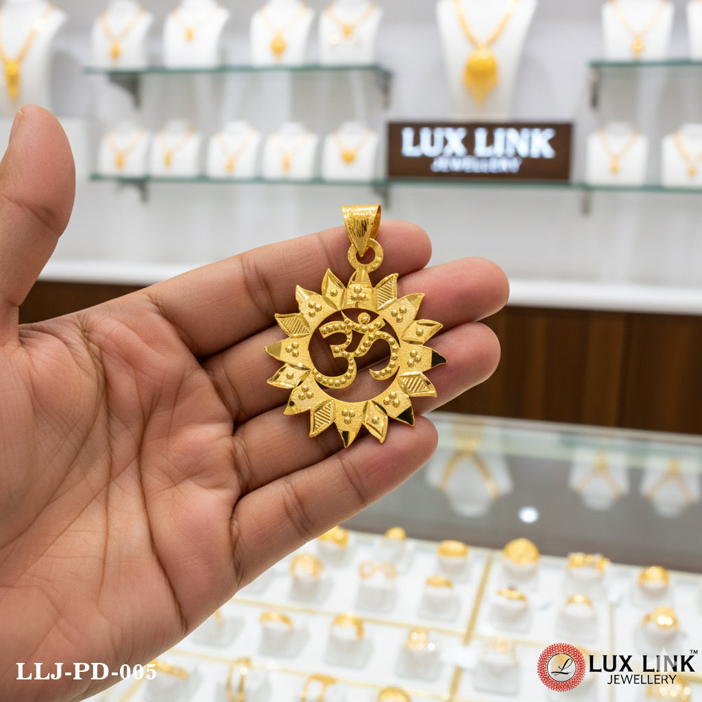 Om Charming Design Premium-grade Quality Gold Plated Pendant For Men - PD - 005