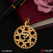 Om Superior Quality High-class Design Gold Plated Pendant For Men - PD - 007