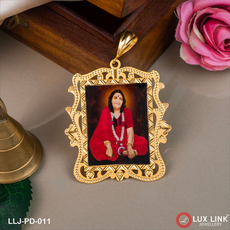 Sonal Maa Handmade Photo Fancy Design Gold Plated Pendant For Men - PD - 011