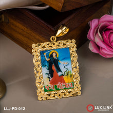 Mogal Maa Handmade Photo Unique Design Gold Plated Pendant For Men - PD - 012