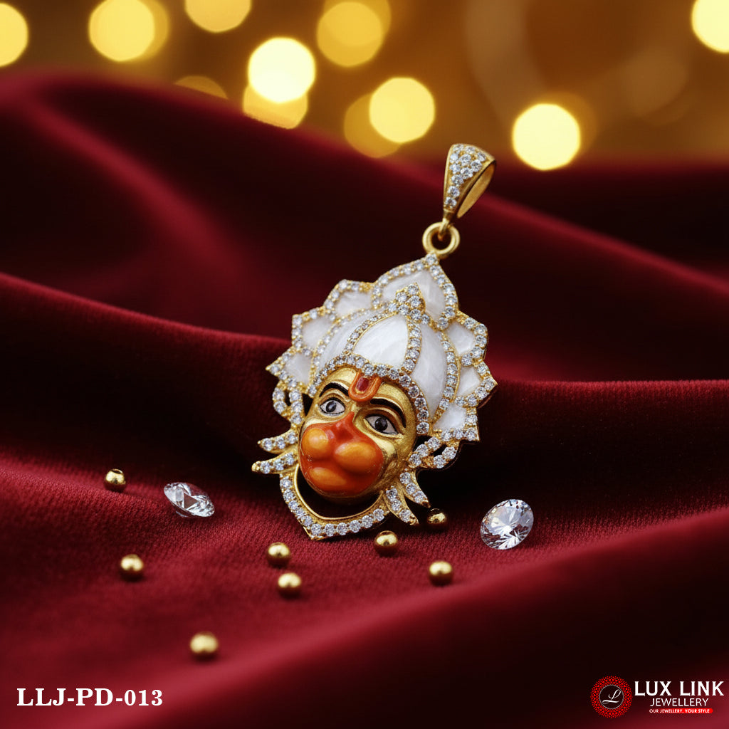 Bajrang Bali Blessing Diamond Design Pendant For Men - PD - 013