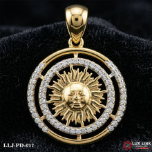 Elegant Sun God Design Matte Gold Finish Pendant For Men PD -017