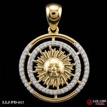 Elegant Sun God Design Matte Gold Finish Pendant For Men PD -017