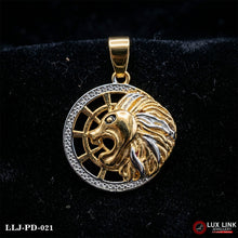 Gold Stylish Lion Design Pendant For Men PD -021
