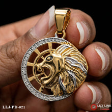 Gold Stylish Lion Design Pendant For Men PD -021