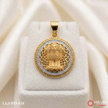 Indian Mudra Diamonds Round Pendant Gold Plated For Men PD -026