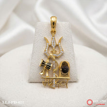 Gold Plated Mahadev Damru Pendant For Men PD -027