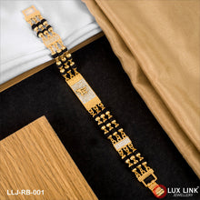 Maa Finely Detailed Design Gold Plated Rudraksha Bracelet For Men - RB - 001