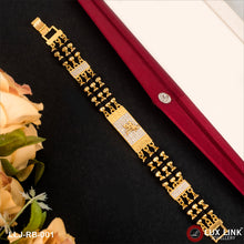 Maa Finely Detailed Design Gold Plated Rudraksha Bracelet For Men - RB - 001