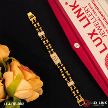 Mercedes Glittering Design Gold Plated Rudraksha Bracelet For Men - RB - 002