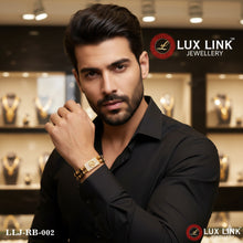 Mercedes Glittering Design Gold Plated Rudraksha Bracelet For Men - RB - 002