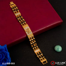 Om Designer Design Best Quality Gold Plated Rudraksha Bracelet For Men - RB - 003