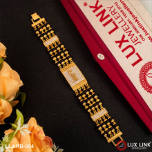 Ram With Diamond Prominent Gold Plated Rudraksha Bracelet For Men - RB - 004