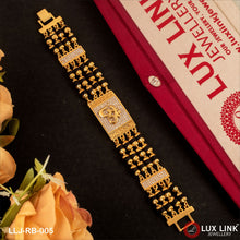 Om With Diamond Latest Design High-quality Gold Plated Bracelet For Men - RB - 005
