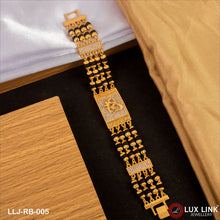 Om With Diamond Latest Design High-quality Gold Plated Bracelet For Men - RB - 005