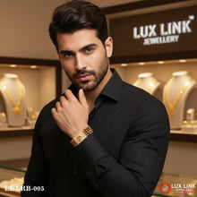 Om With Diamond Latest Design High-quality Gold Plated Bracelet For Men - RB - 005