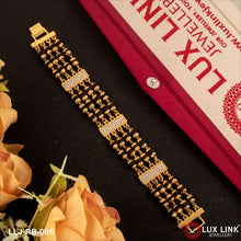 4 Line With Diamond Hand-crafted Gold Plated Rudraksha Bracelet For Men - RB - 006