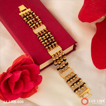 4 Line With Diamond Hand-crafted Gold Plated Rudraksha Bracelet For Men - RB - 006