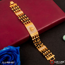 Mahakal With Diamond Prominent Gold Plated Rudraksha Bracelet For Men - RB - 007
