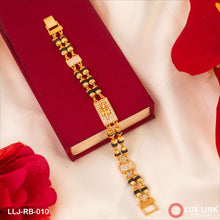 Trishul Finely Detailed Design Gold Plated Rudraksha Bracelet For Men - RB - 010