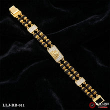 Mahakal Design 2- Line Rudraksha Diamond Gold Bracelet RB -011