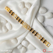 Mahakal Design 2- Line Rudraksha Diamond Gold Bracelet RB -011