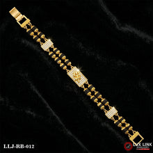 Trisul Design 2- Line Rudraksha Diamond Gold Bracelet RB -012