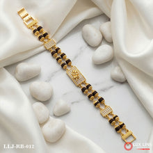 Trisul Design 2- Line Rudraksha Diamond Gold Bracelet RB -012