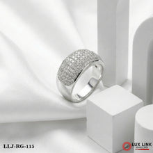 Silver with Diamond Hand-Crafted Design Ring for Men - RG - 115